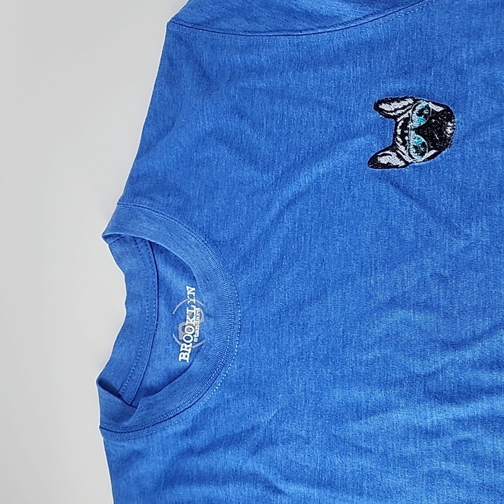 brooklyn standard heather blue shirt Pug - Picture 2 of 6